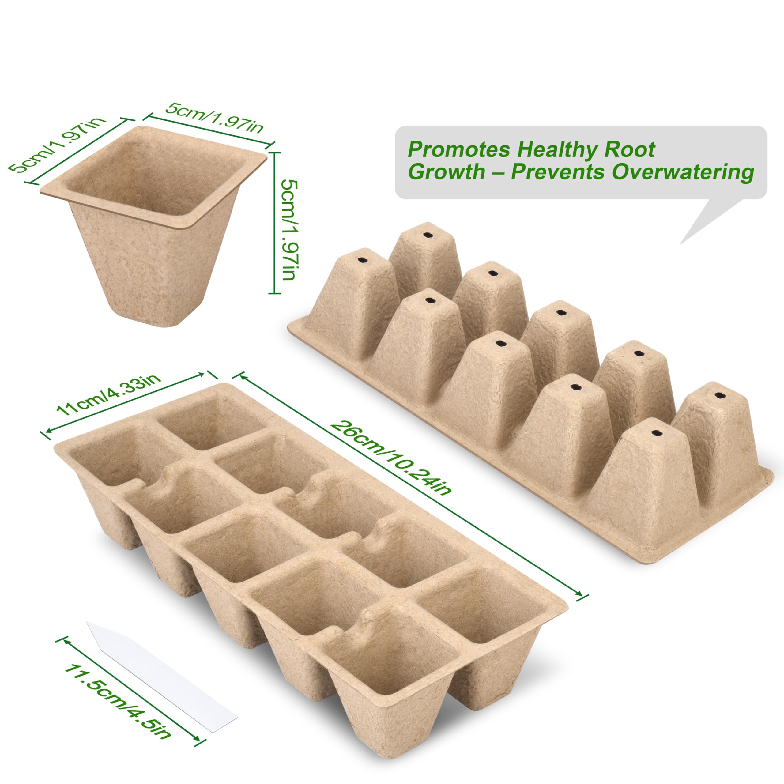 ARGCONNER 10 cell seed starter tray highlighting porous pulp material for healthy roots