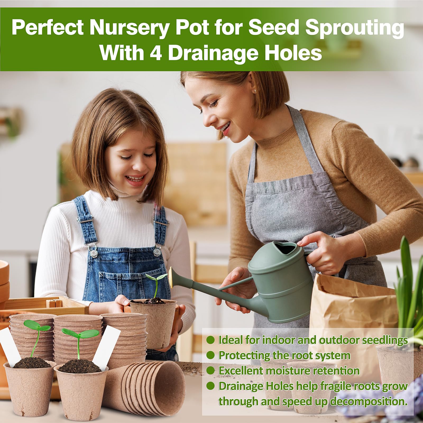 ARGCONNER biodegradable peat moss pots support sustainable gardening and transplanting