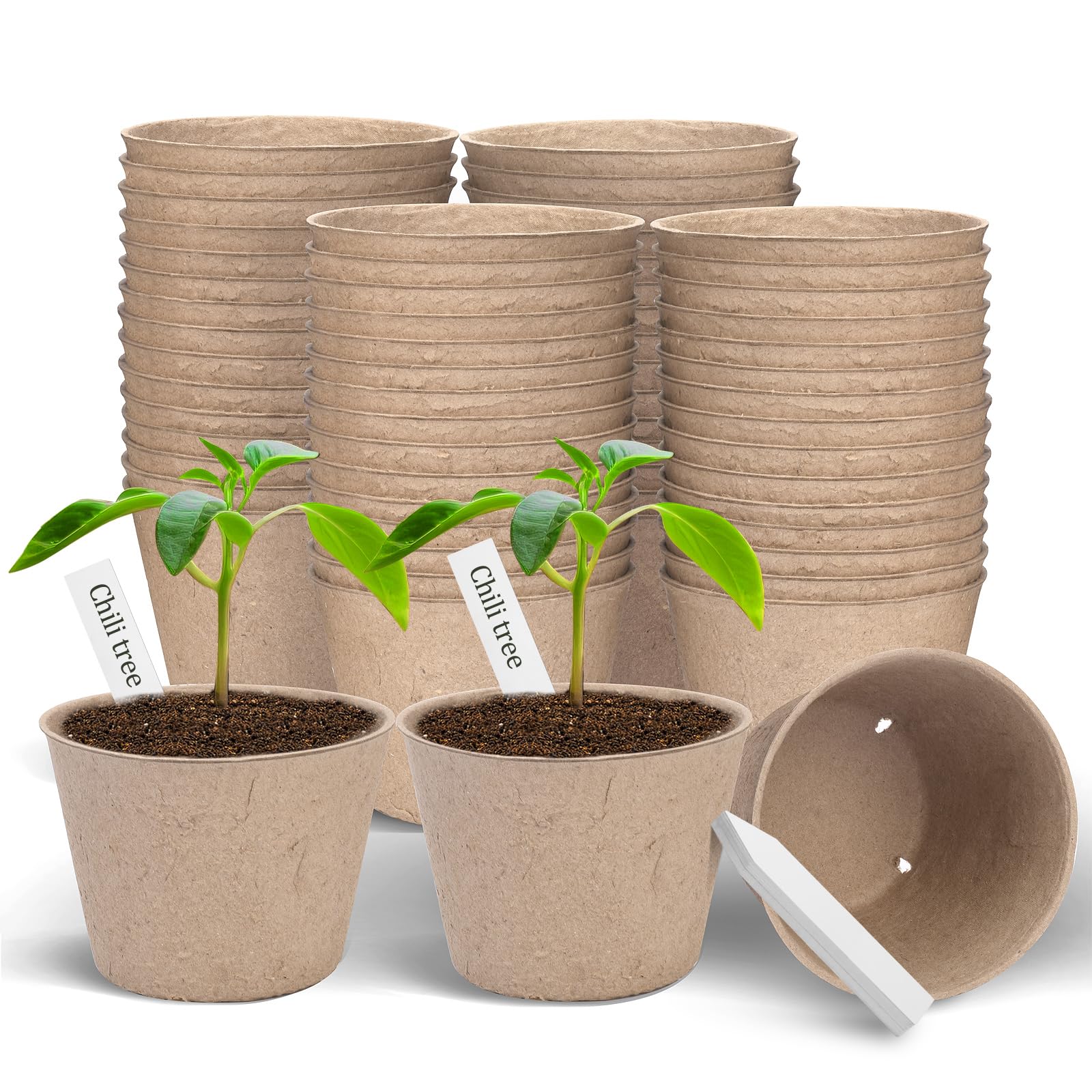 ARGCONNER peat pots 4-inch with drainage holes support healthy root growth