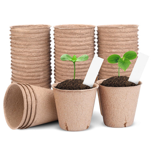 ARGCONNER peat pots for seedlings with 3.15 inch diameter promote healthy root growth