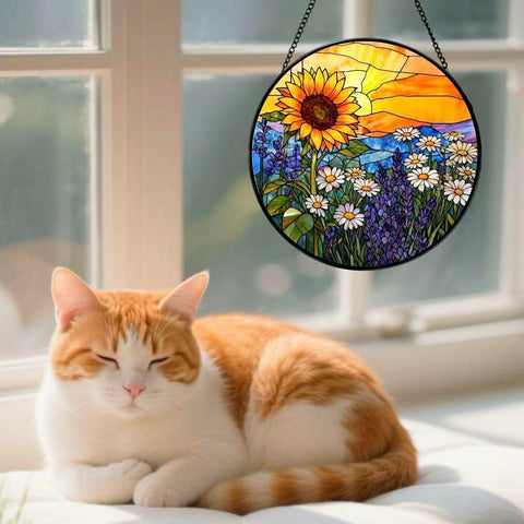 Argodaze multicolor glass ornament adds artful light play to any window