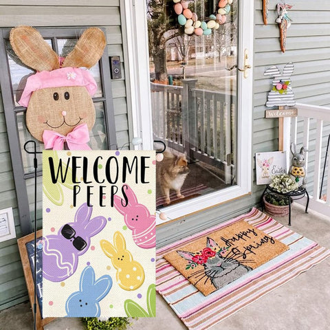 argoofg easter flag colorful peeps design readable on both sides