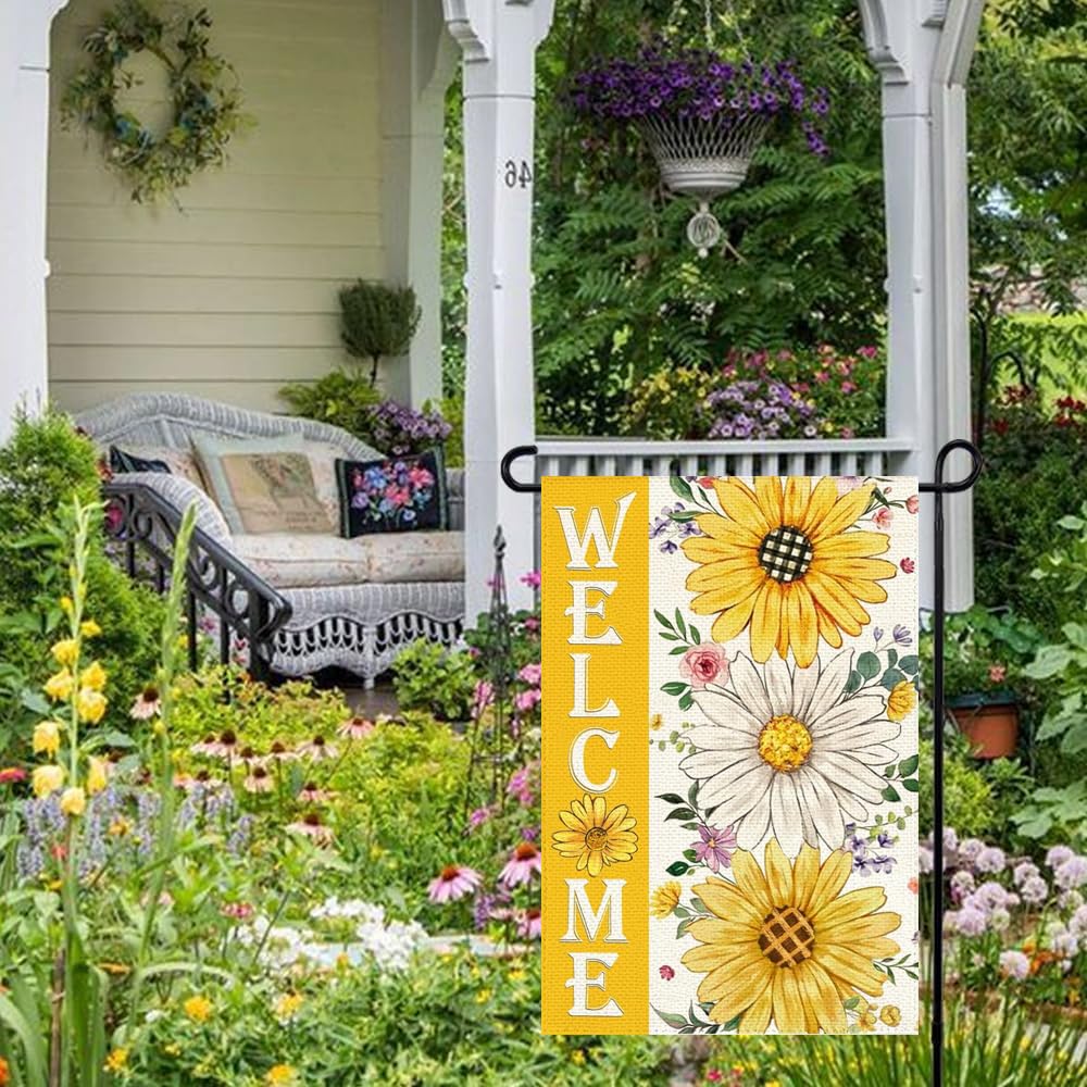 argoo fg sunflower daisy flag shows double sided design for clear viewing from any angle