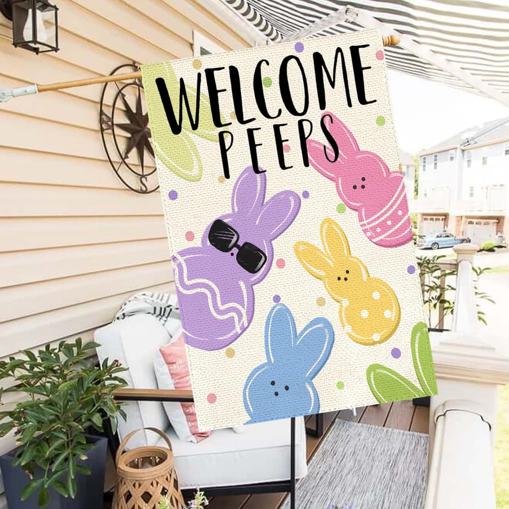 ARGOOFG vibrant Easter decor flag for lawn or garden