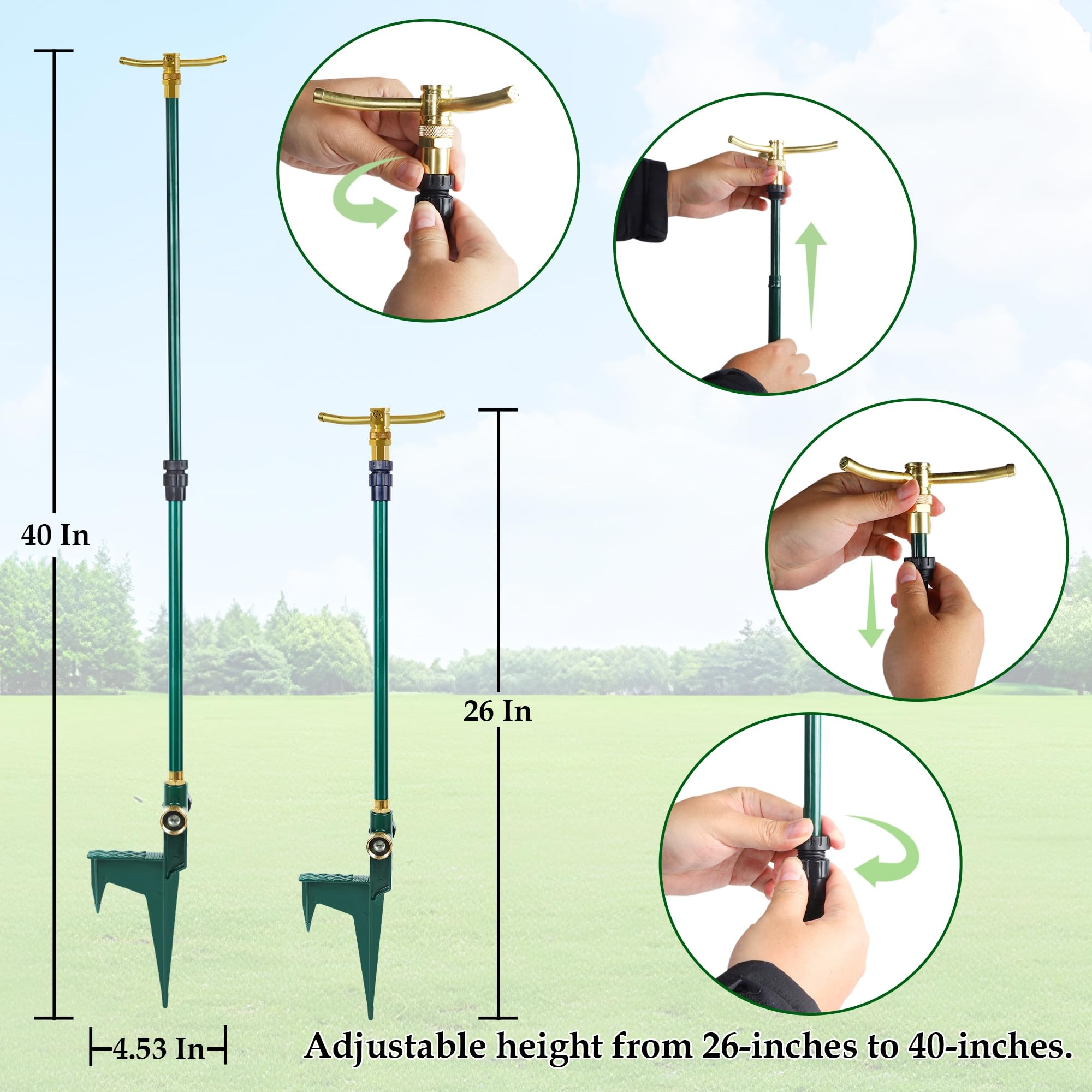 ARICOR telescoping pole extends from 26 to 40 inches for reach.