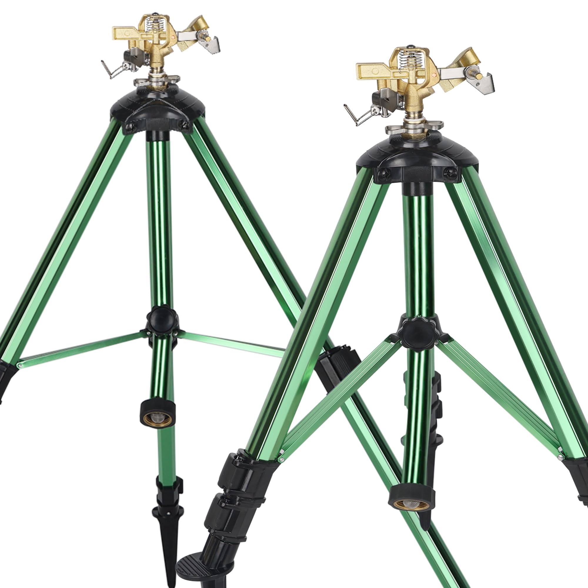 ARICOR two-pack tripod sprinkler setup providing broad coverage for large lawns