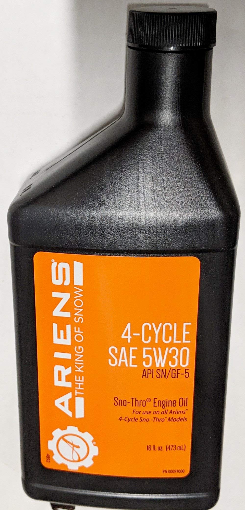 Ariens Sno-Thro oil 16oz bottle for reliable lubrication and easier cold starts.