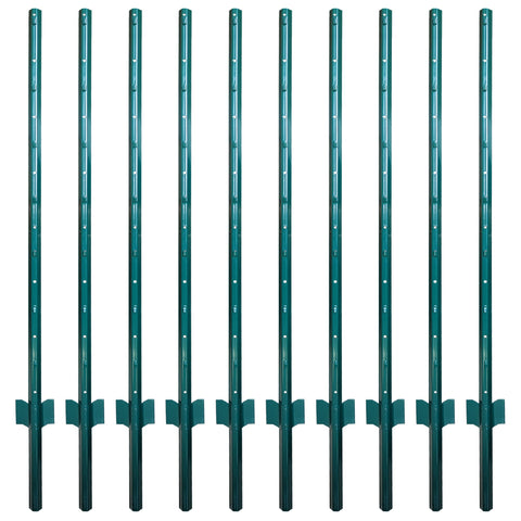 ARIFARO fence post 4.8 ft, pack of 10, built for durable wire fencing in outdoor spaces.