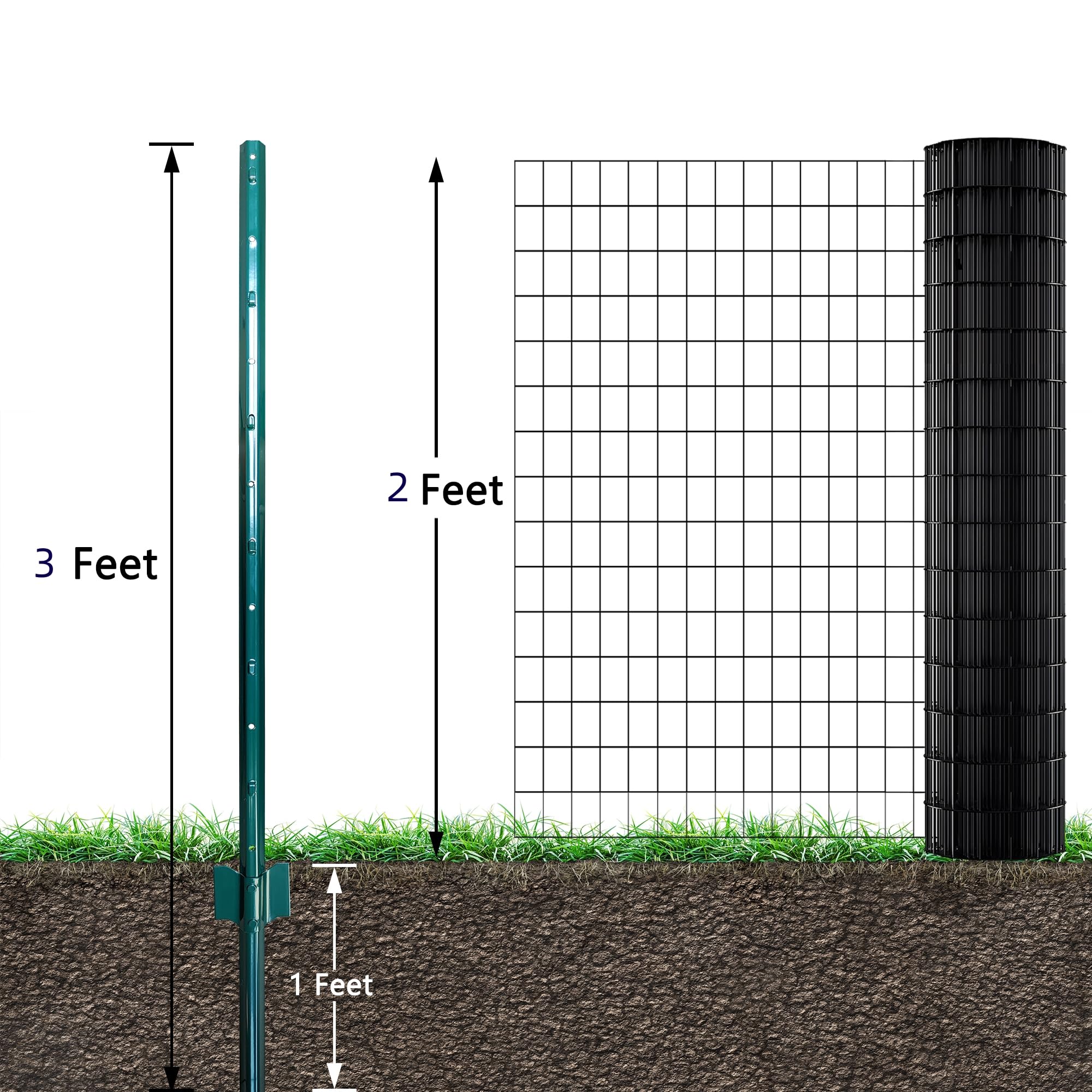ARIFARO sturdy metal fence post designed to resist bending in wet outdoor conditions.