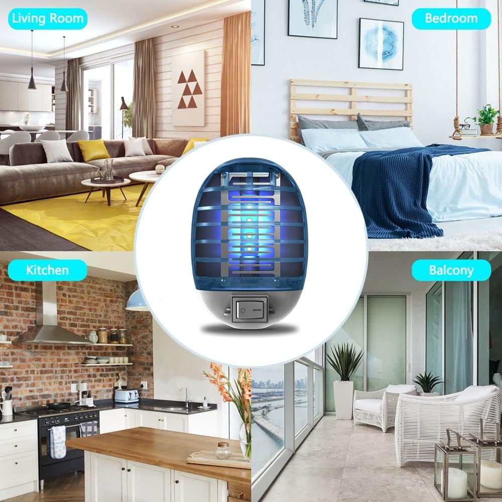 Ariie Bug Zapper Indoor in kitchen setup illustrates poison-free pest control.
