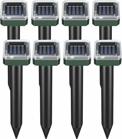 Ariie mole repellent solar panel unit, ready for outdoor use to deter pests.