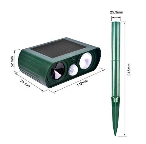 Ariie solar-powered, energy-saving deterrent for cordless outdoor use.