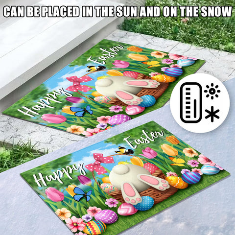 ARKUKT Washable Easter mat designed to be easily cleaned after seasonal use.
