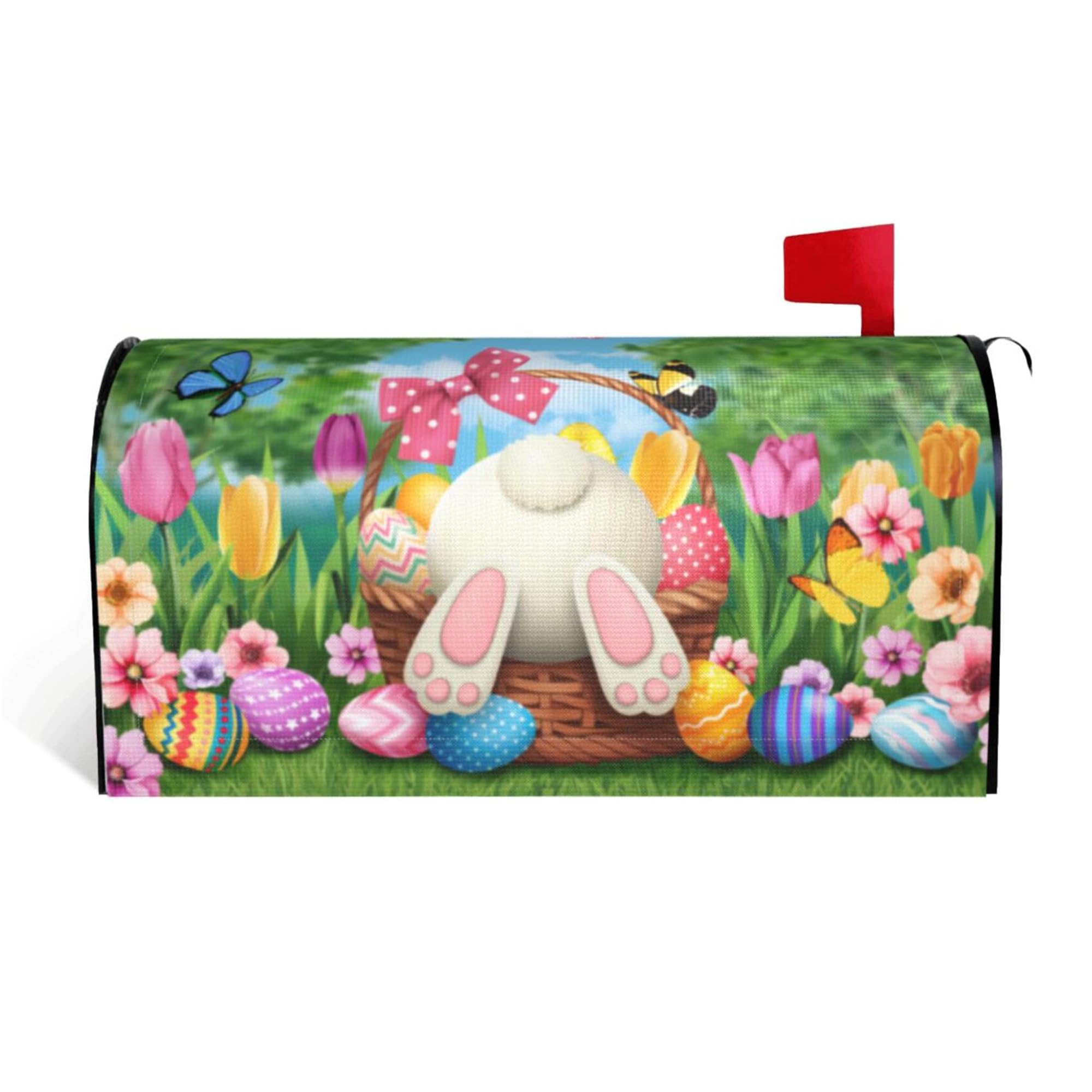 ARKUKT Easter mailbox cover with a welcoming bunny design for curb appeal.