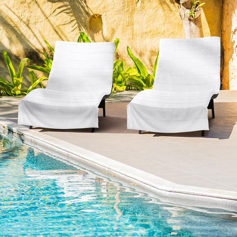 Arkwright Las Rayas striped cotton cabana cover adds color and quick-drying comfort.
