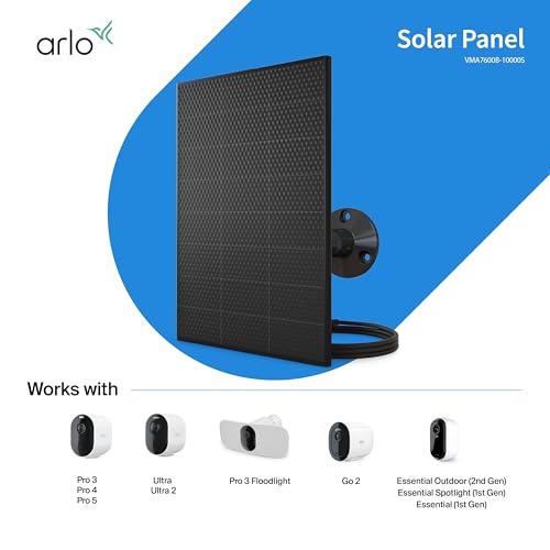 Arlo Solar Panel Charger 8-foot cable for versatile outdoor setup.