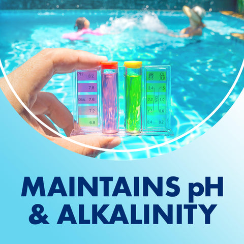 Arm & Hammer Clear Balance tablets balance alkalinity and pH in pool water.