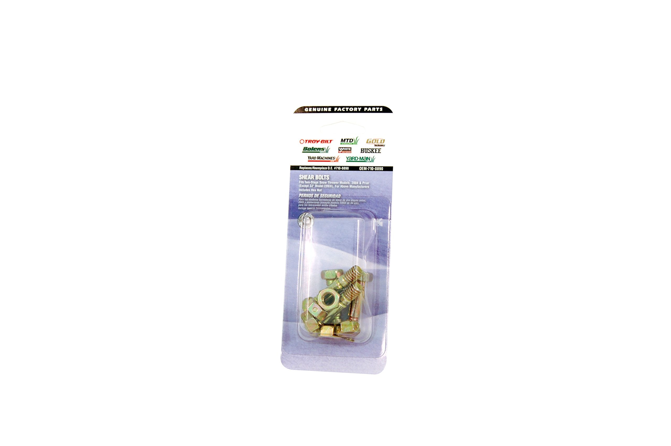 Arnold hex nuts included with bolts, compatible with Troy-Bilt and MTD units.