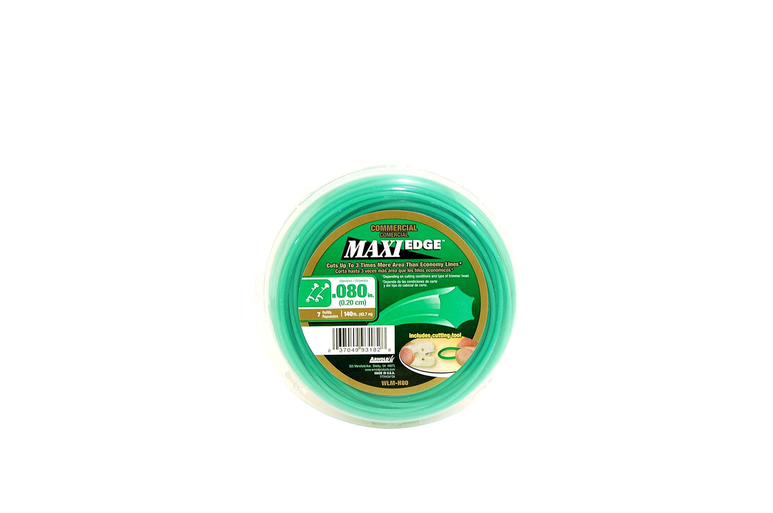 Arnold Maxi Edge compatible trimmer head for straight and curved shafts.