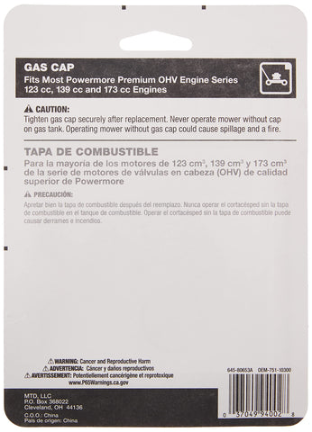 Arnold gas cap in use demonstrates simple hand installation.