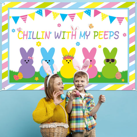 Arosche Easter backdrop with brass grommets for sturdy indoor and outdoor hanging