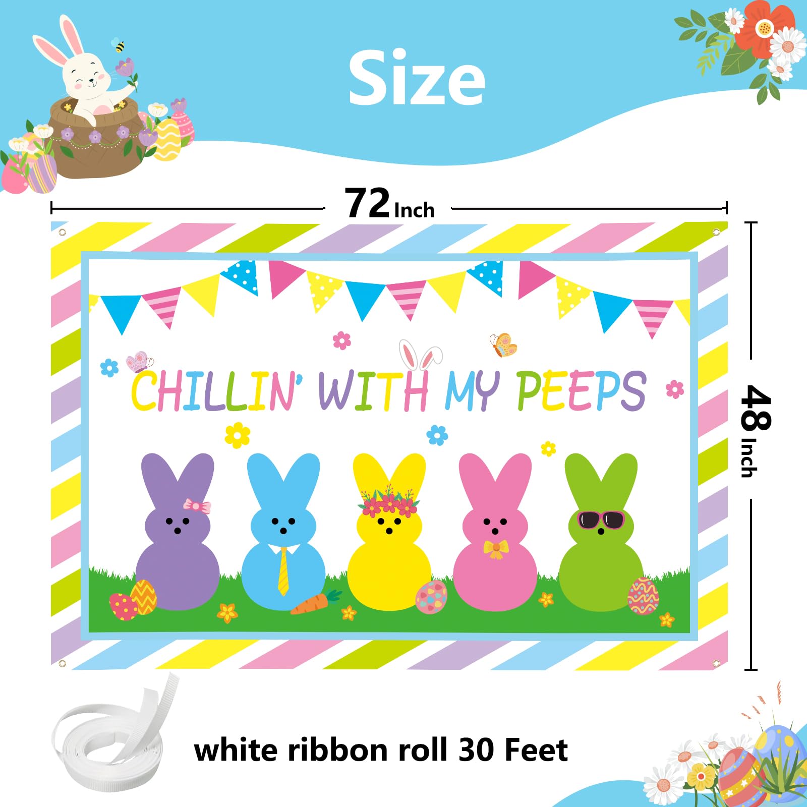 Arosche Easter backdrop outdoor garden display for yard celebrations