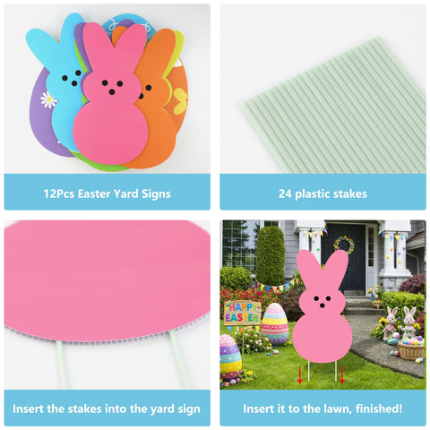 Arosche Easter eggs artwork yard sign adds vibrant color to lawns.
