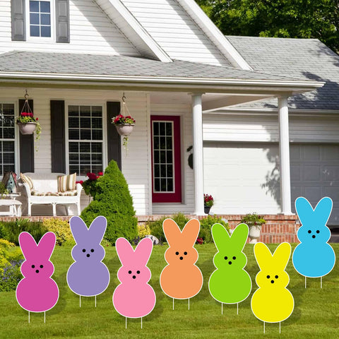 Arosche Easter sign with stakes is easy to install on yard or wall.