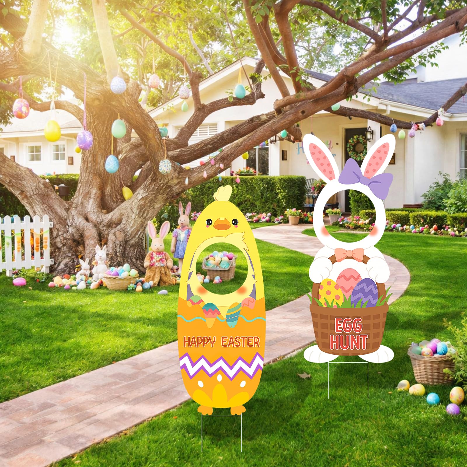 Arosche Easter yard sign lawn decor ideal for welcoming guests