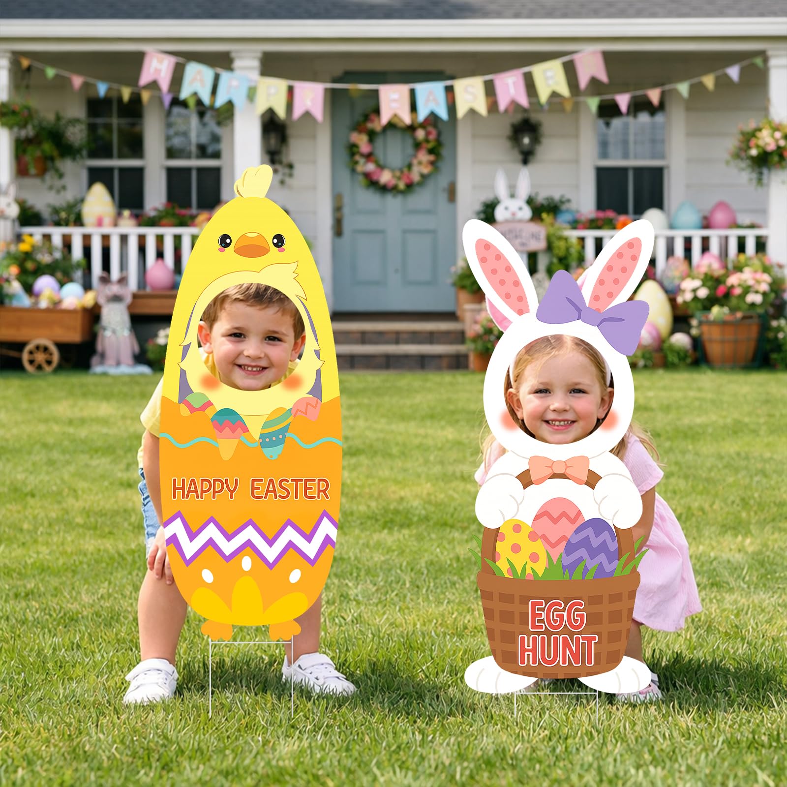Arosche yard sign designed for wall or garden display in Easter decor