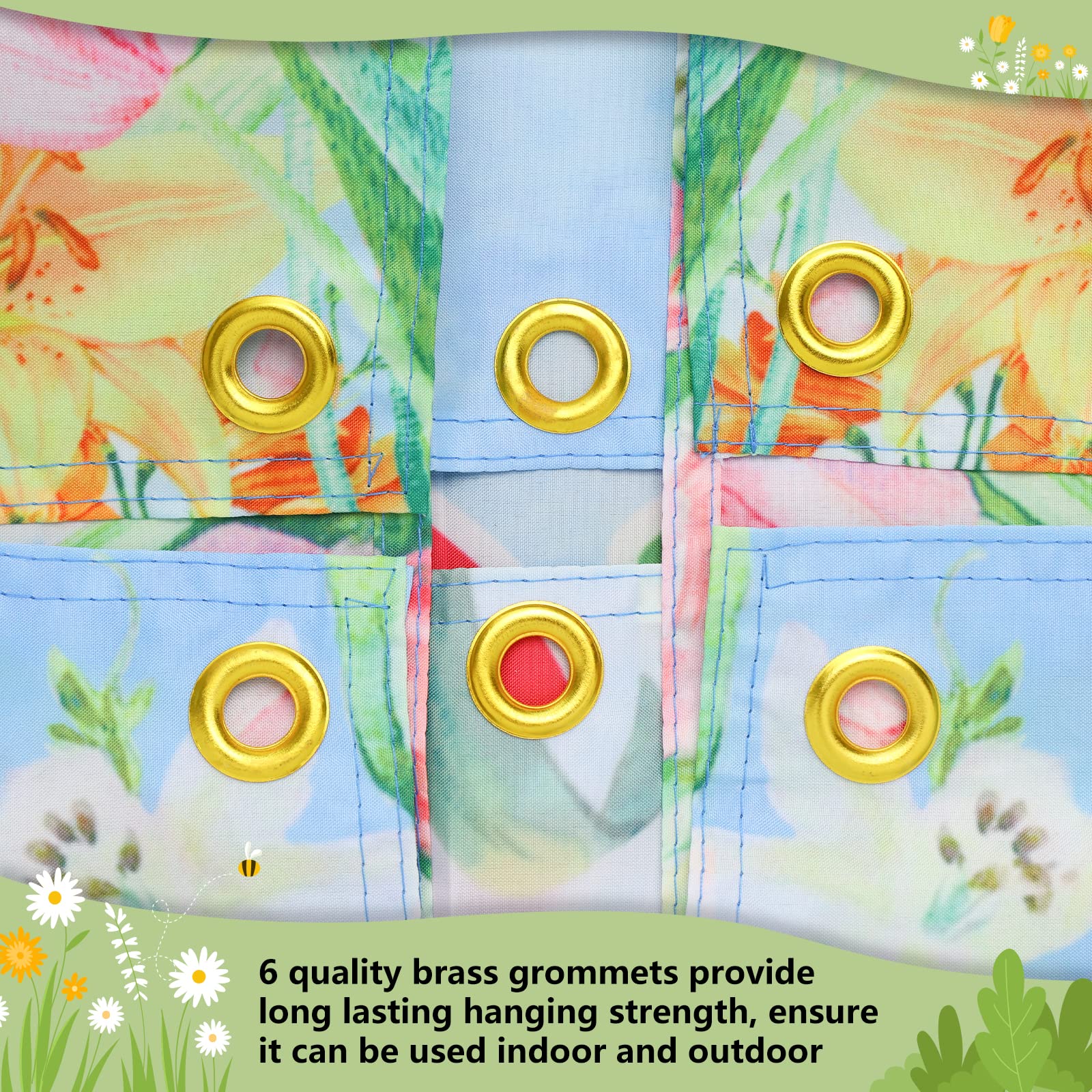 Arosche hello spring banner wrinkle-resistant fabric ideal for indoor and outdoor setups