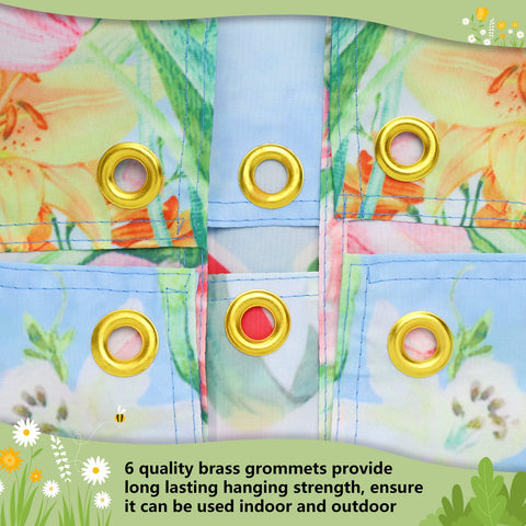 Arosche hello spring banner wrinkle-resistant fabric ideal for indoor and outdoor setups