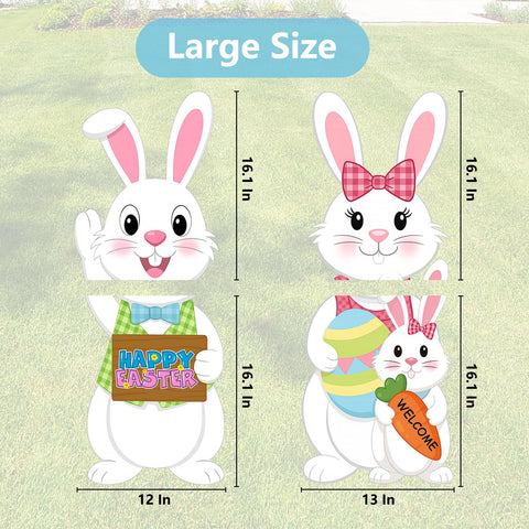 Arosche large Easter yard sign carrot motif enhances festive garden decor.