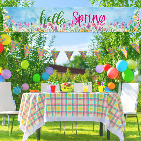 Arosche versatile spring banner decor for walls, fences, yards and parties