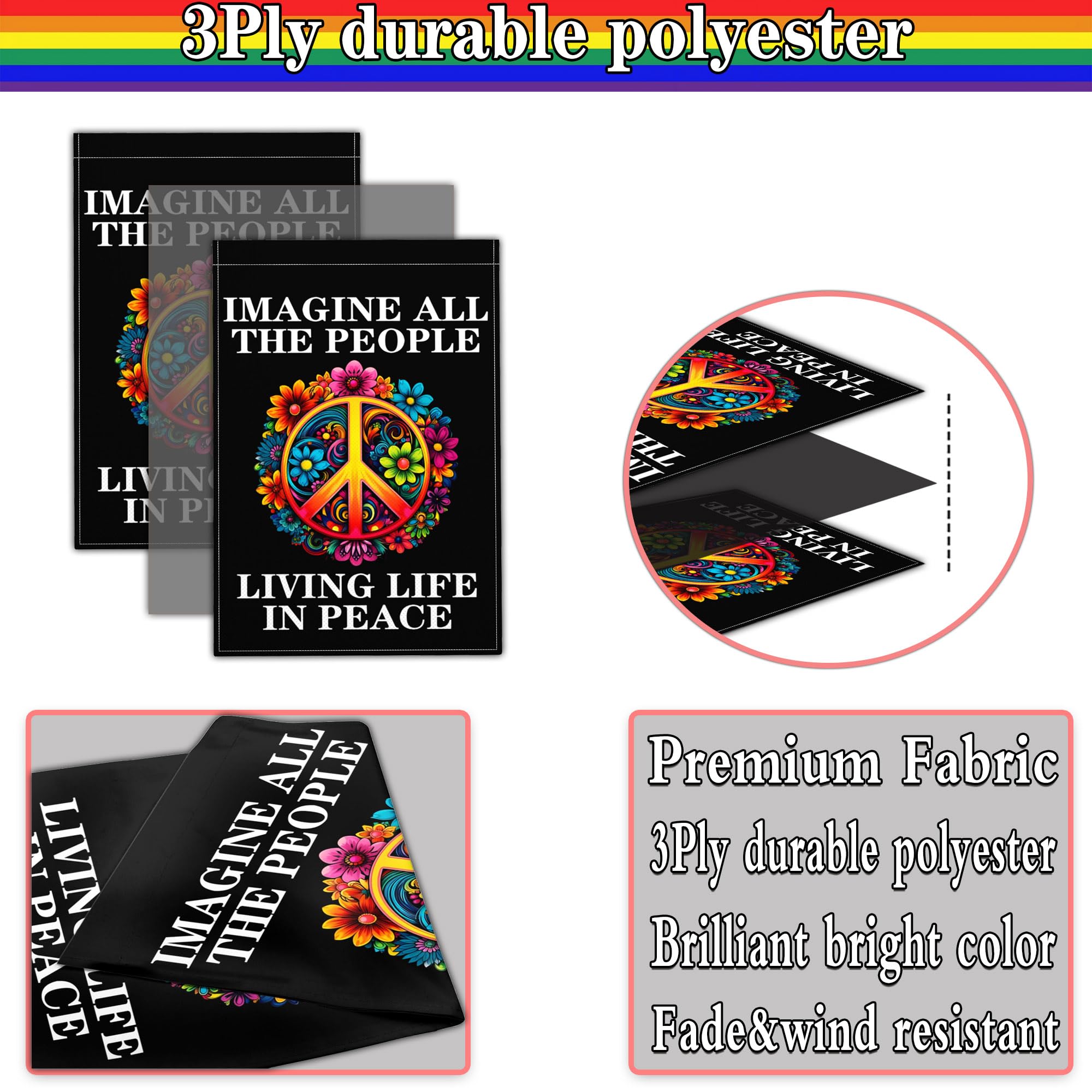 Aroxtms 3-ply double-sided print flag readable from both sides.