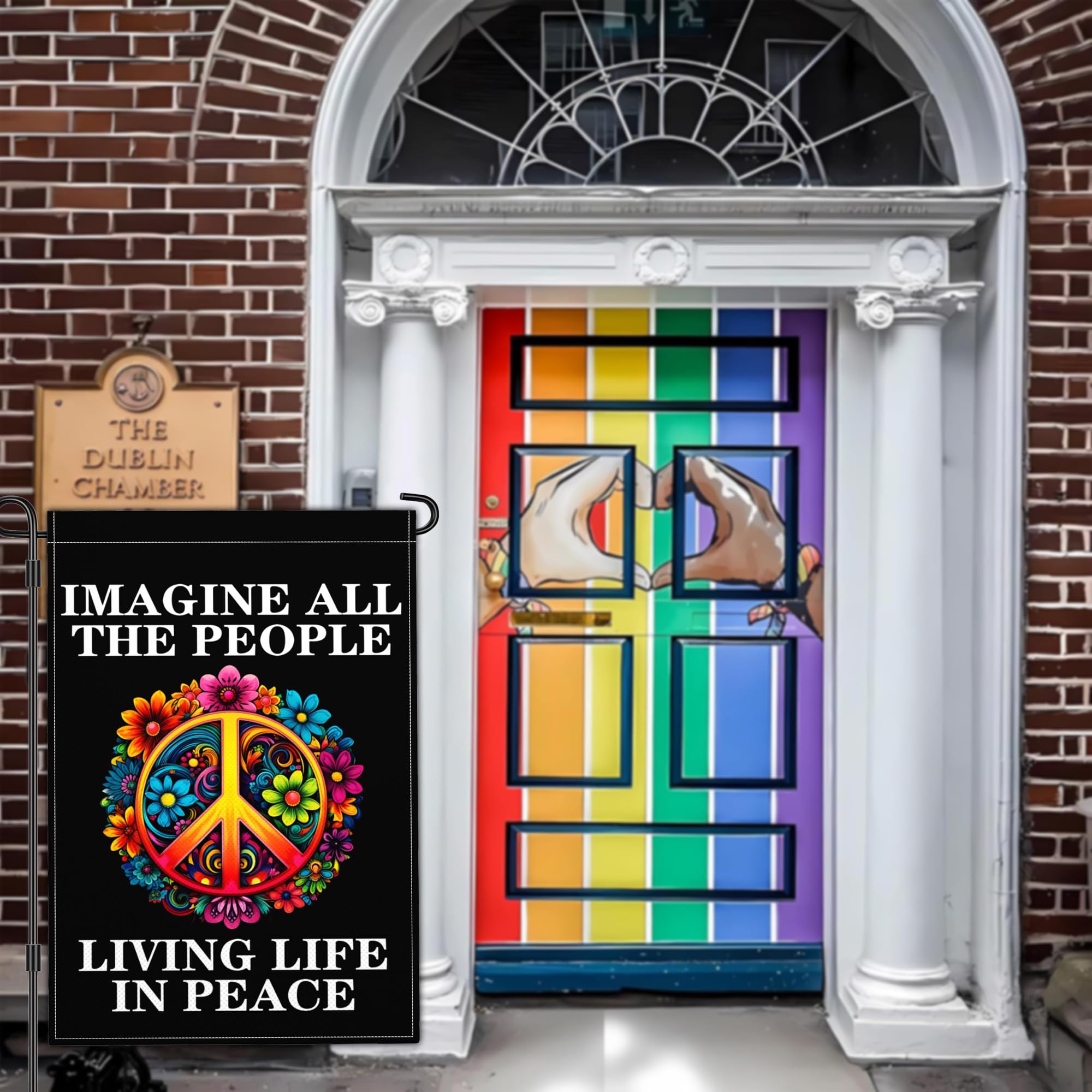 Aroxtms Be Kind floral flag ideal for welcoming porches.