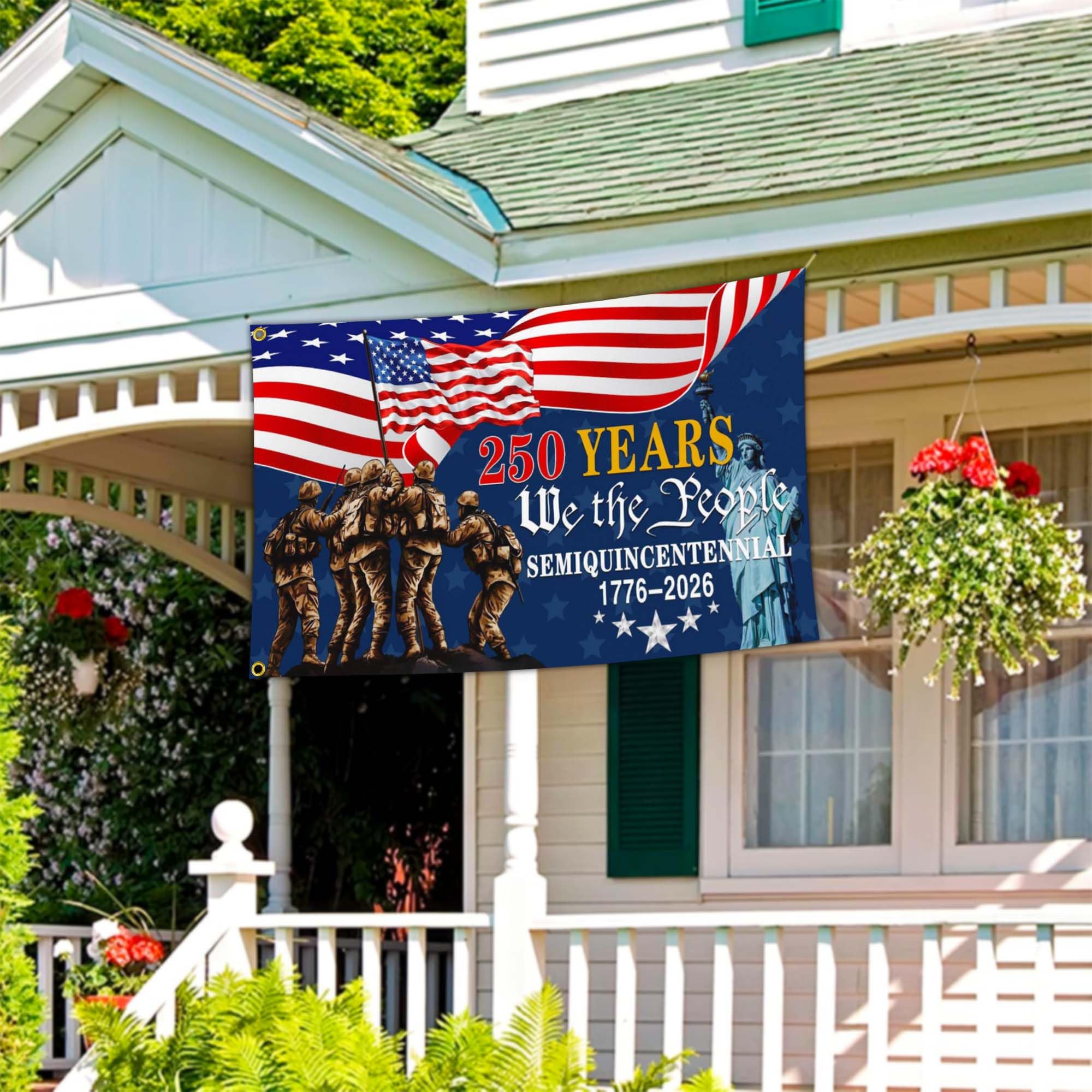 Aroxtms 3x5 ft patriotic banner ideal for Fourth of July celebrations.