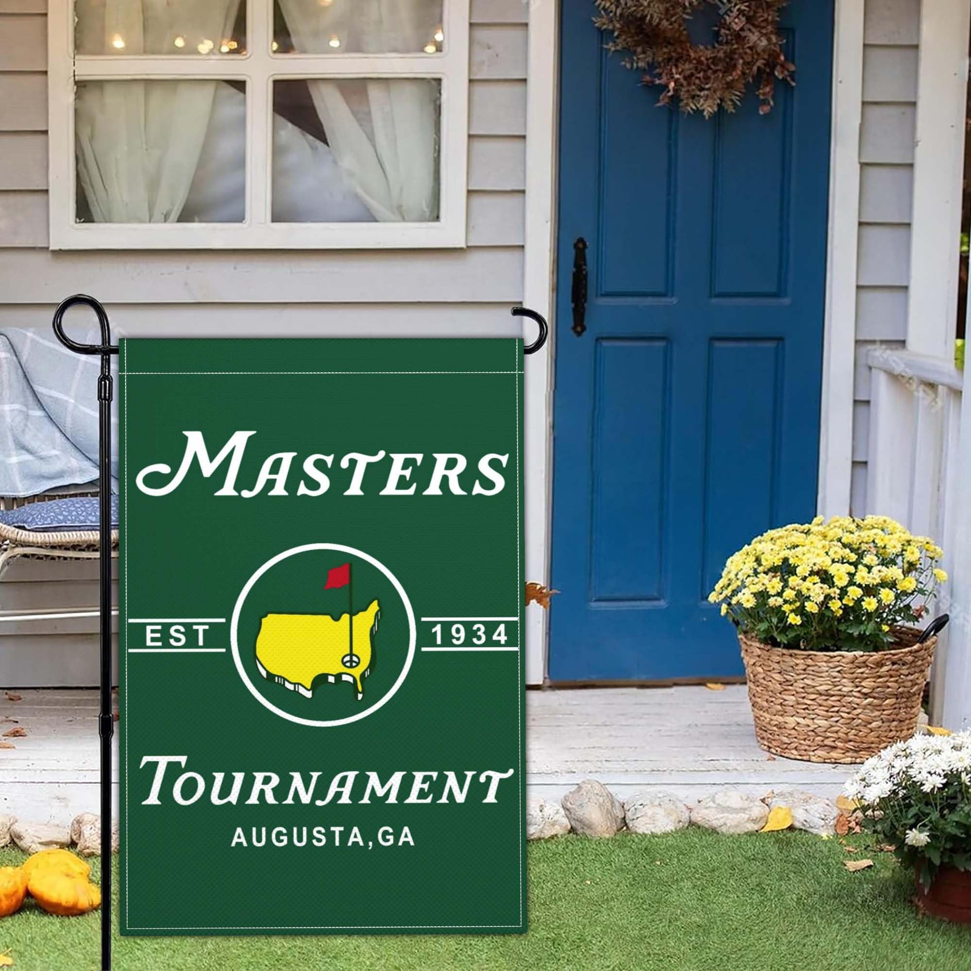 Aroxtms golf flag enhances patio decor with bright colors outdoors