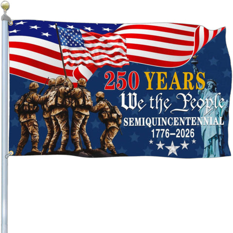 Aroxtms USA flag 250th anniversary outdoors for patriotic curb appeal.