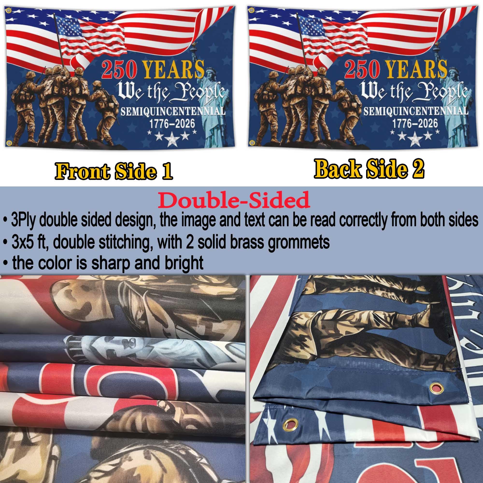 Aroxtms 3-ply polyester flag fabric built for long-lasting use