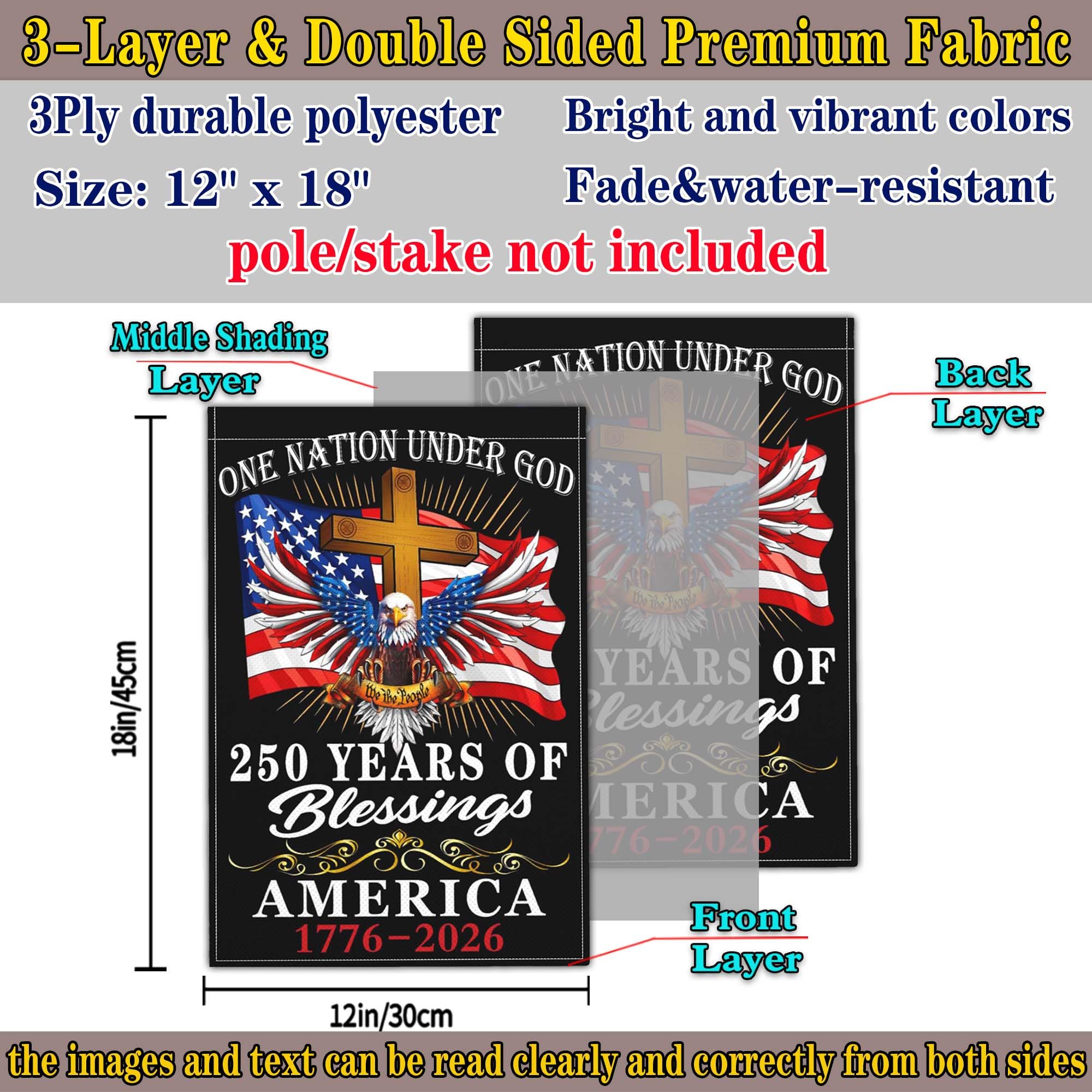 Aroxtms double-sided flag design, readable from both sides for versatility.