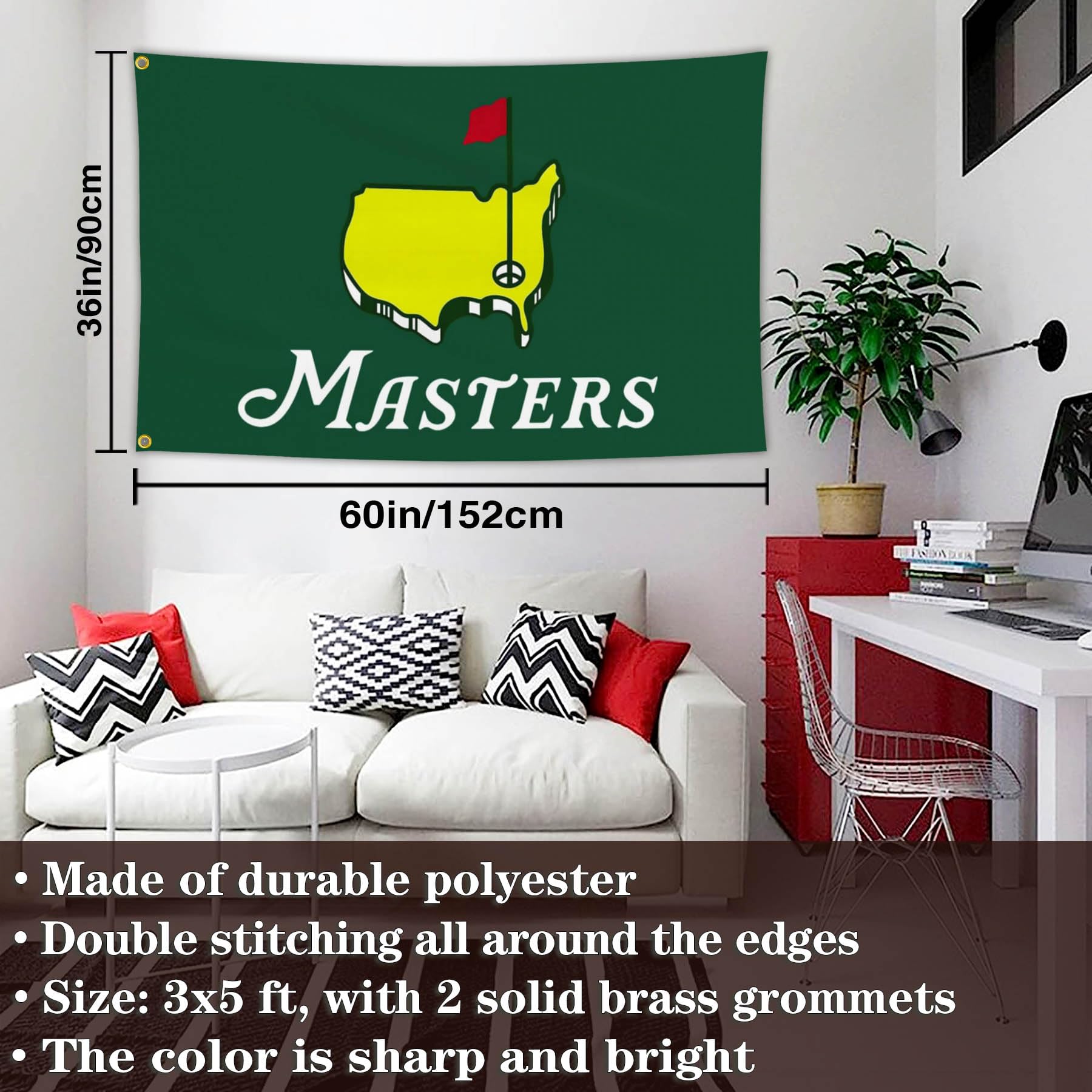 Aroxtms golf flag 3x5 banner hung on wall for dorms or rooms