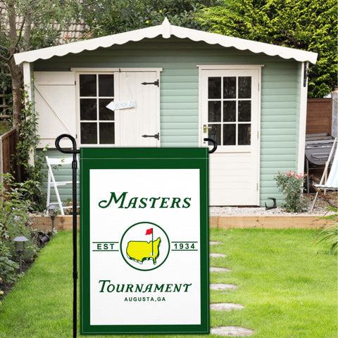 Aroxtms golf flag on deck or patio enhances outdoor party ambiance