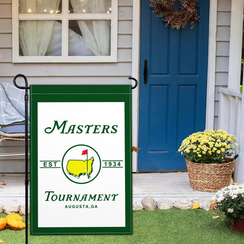 Aroxtms golf flag in the yard welcomes guests with style