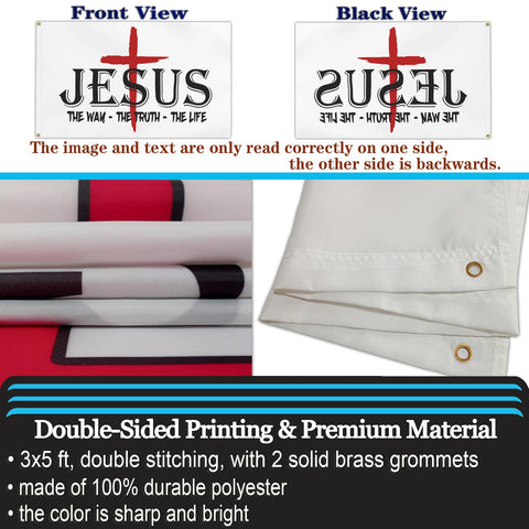 Aroxtms Jesus flag double-sided print with one readable side for outdoor viewing