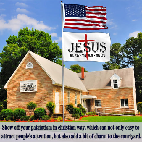 Aroxtms Jesus flag features double stitching and brass grommets for lasting outdoor durability