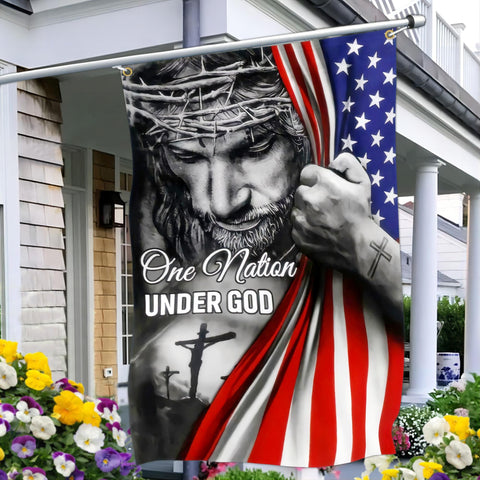 Aroxtms One Nation Under God flag front view, outdoor-ready polyester.