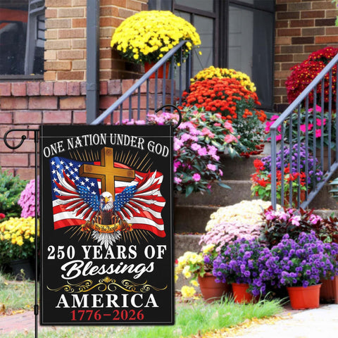 Aroxtms patriotic garden flag for outdoor decor and year-round display.