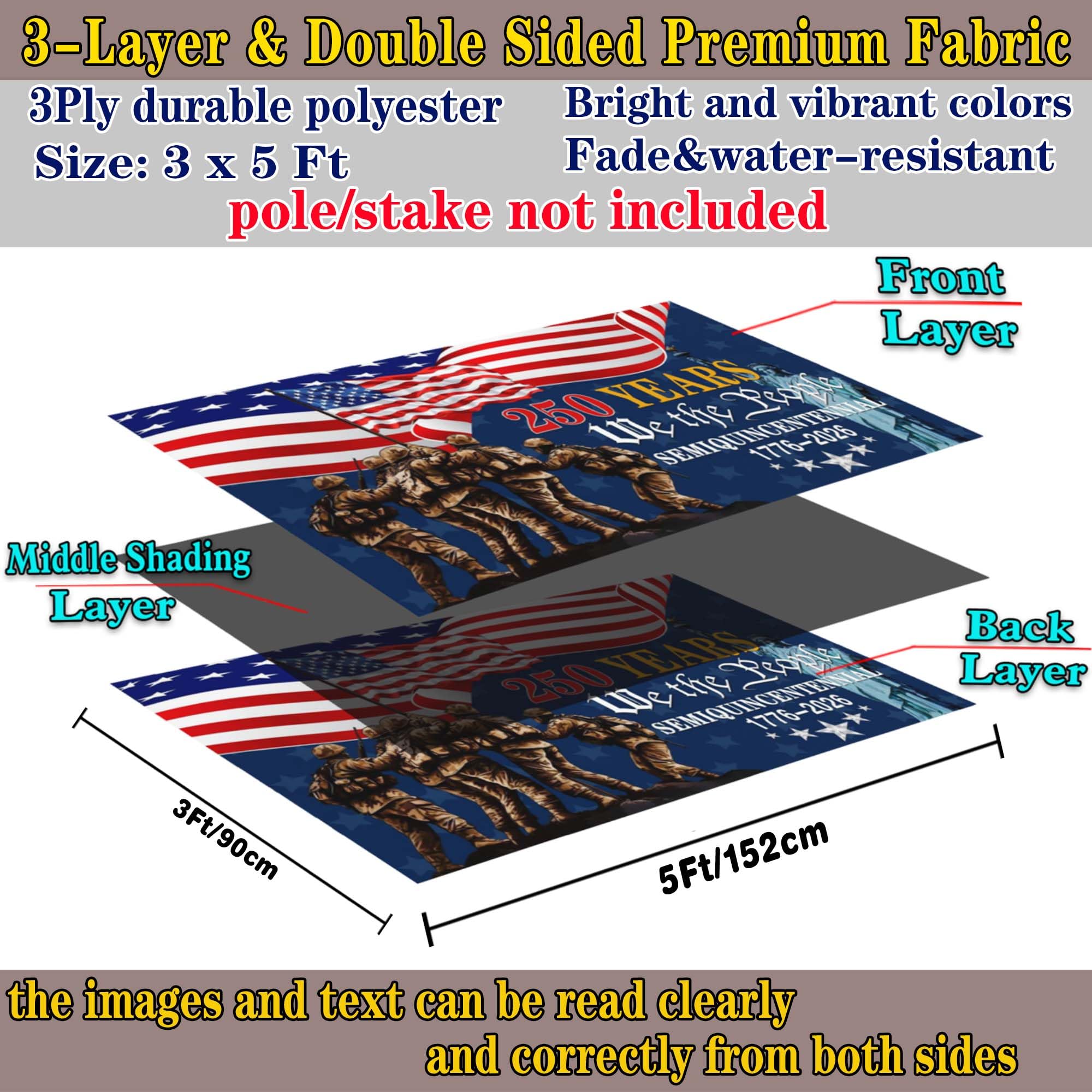 Aroxtms durable outdoor banner flag ready for patriotic display