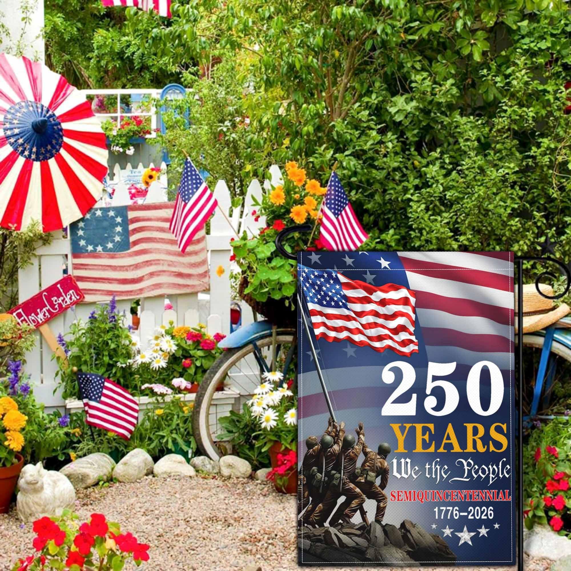 Aroxtms we the people 1776 motif flag for outdoor display.